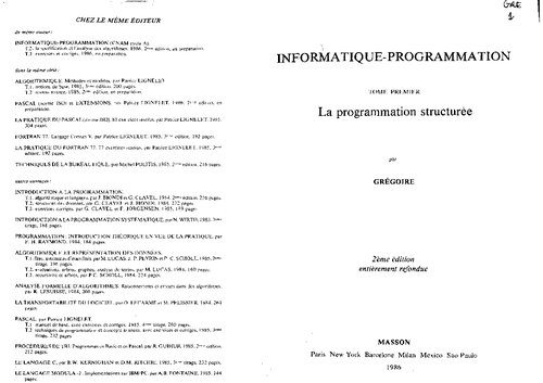 Informatique-Programmation : La Programmation Structurée