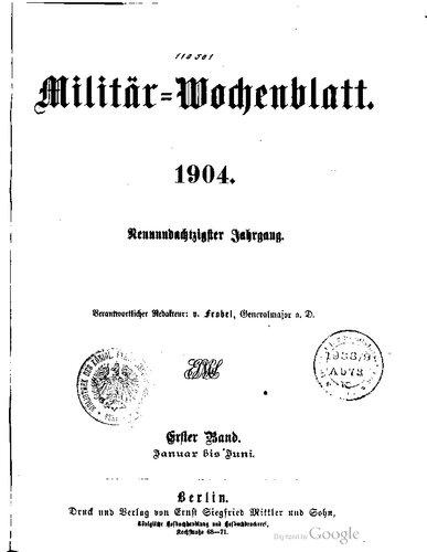 Militär-Wochenblatt