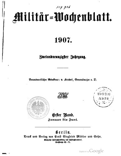 Militär-Wochenblatt