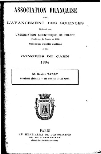 GÉOMÉTRIE GÉNÉRALE. — LES DROITES ET LES PLANS