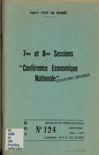 7ème et 8ème Sessions “Conférence économique nationale”