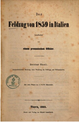 Der Feldzug 1859 in Italien