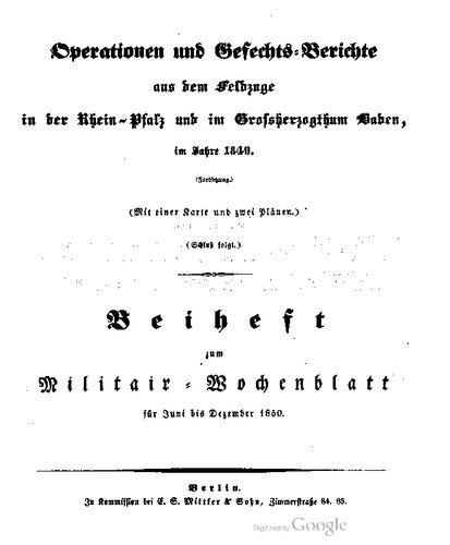 Beihefte zum Militär-Wochenblatt