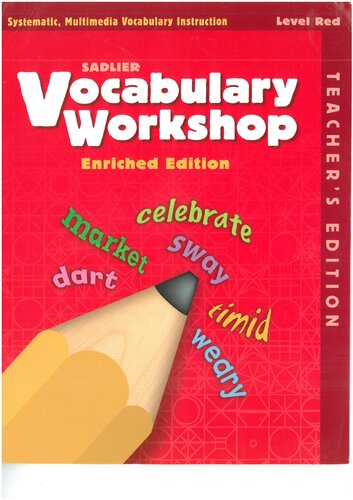 Vocabulary Workshop_Grade 1_Red Level_Teacher Book (Key)