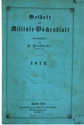 Beihefte zum Militär-Wochenblatt