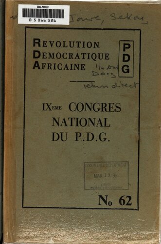 IXème Congres national du P.D.G.