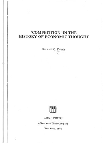 Competition in the history of economic thought