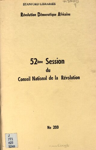 52ème session du Conseil national de la révolution