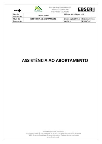 Protocolo de assistência ao abortamento