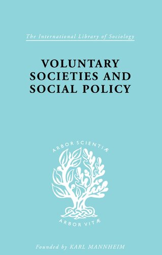 Voluntary Societies and Social Policy