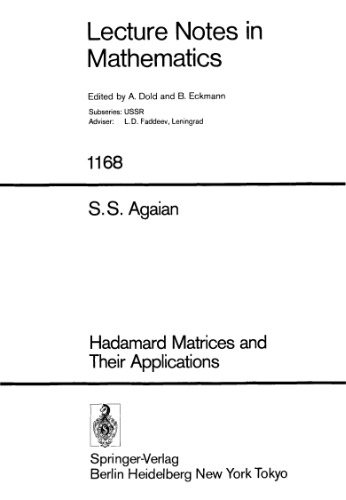 Hadamard Matrices and Their Applications