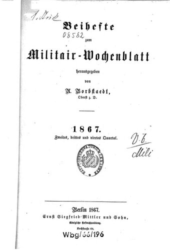 Beihefte zum Militär-Wochenblatt