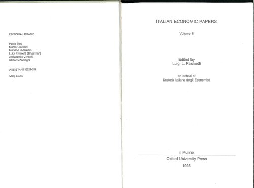 Italian Economic Papers. Vol.2 (pages 1-237 only)