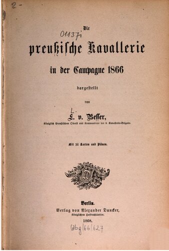 Die preußische Kavallerie in der Campagne 1866