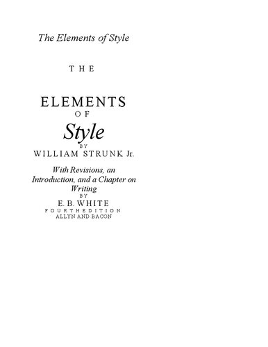 The Elements of Style, Fourth Edition