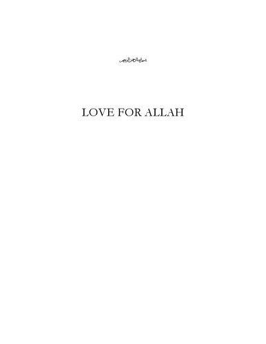 Love for Allah