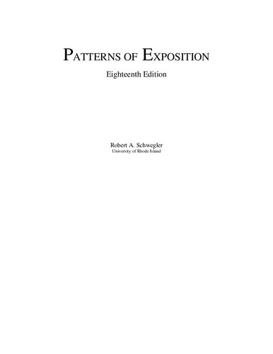 Patterns of Exposition (18th Edition)