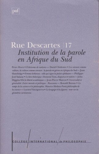 17 
L'Institution de la Parole en Afrique du Sud