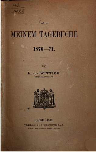 Aus meinem Tagebuche 1870-71