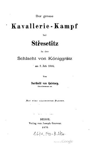 Der große Kavallerie-Kampf bei Stresetitz in der Schlacht bei Königgrätz am 3. Juli 1866