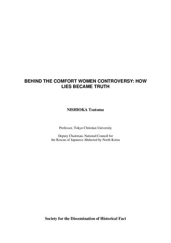 Behind the comfort women controversy : how lies became truth