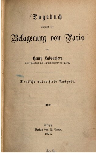 Tagebuch während der Belagerung von Paris