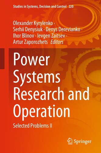 Power Systems Research and Operation: Selected Problems II