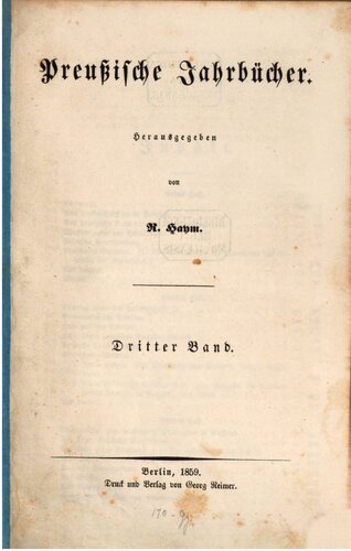 Preußische Jahrbücher