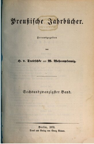 Preußische Jahrbücher