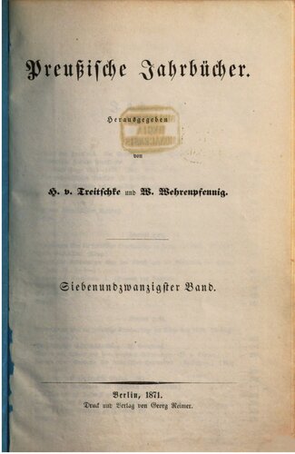 Preußische Jahrbücher