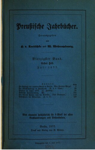 Preußische Jahrbücher