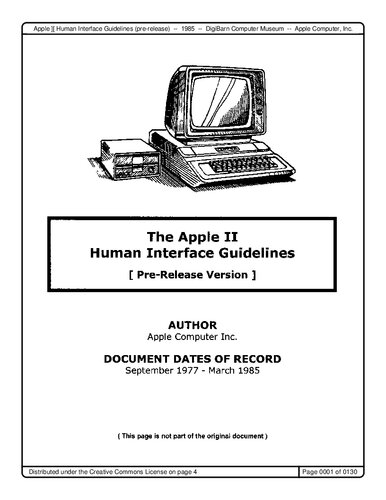 Apple II Human Interface Guidelines. Pre-Release Version