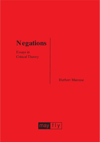 Negations - Essays in Critical Theory