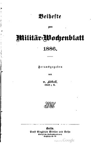 Beihefte zum Militär-Wochenblatt