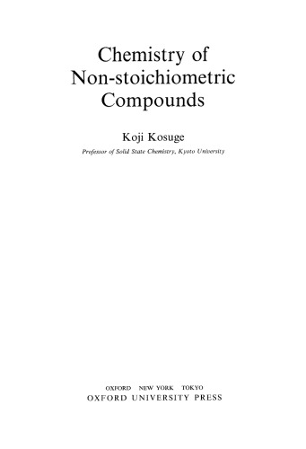 Chemistry of Non-stoichiometric Compounds