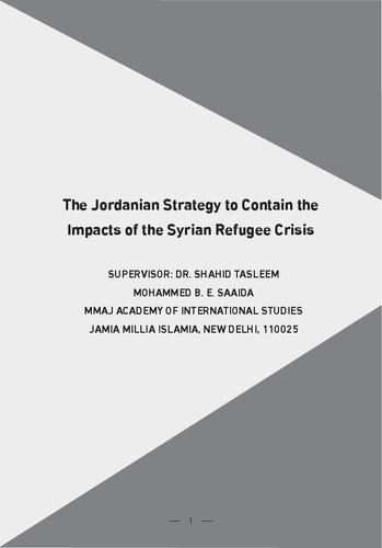 The Jordanian Strategy to Contain the Impacts of the Syrian Refugee Crisis