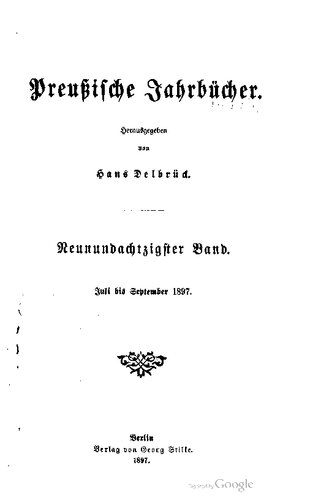 Preußische Jahrbücher