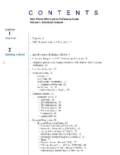 MSC.Patran MSC.Nastran Preference Guide. Structural Analysis