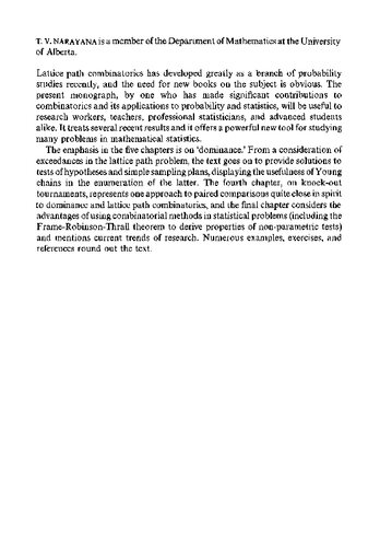 Lattice path combinatorics with statistical applications