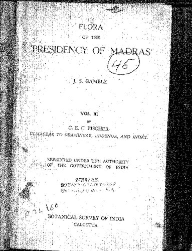 Flora of the presidency of Madras. vol. III