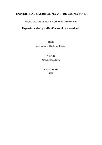 Espontaneidad y reflexión en el pensamiento