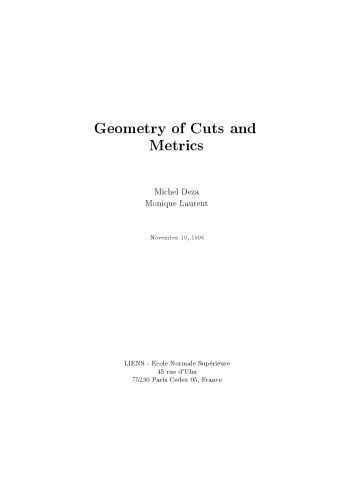 Geometry of Cuts and Metrics