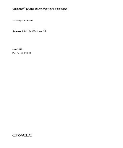 Oracle COM Automation Feature Developer's Guide