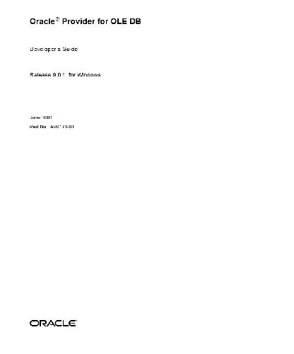 Oracle Provider for OLE DB Developer's Guide