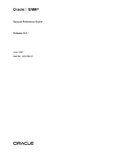 Oracle SNMP. Support Reference Guide