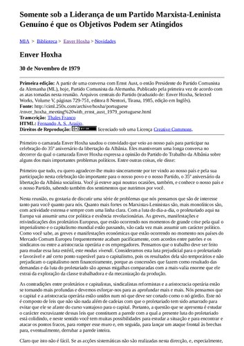 Somente sob a liderança de um partido marxista-leninista genuíno é que os objetivos podem ser atingidos