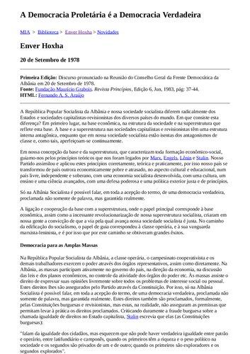 A democracia proletária é a democracia verdadeira