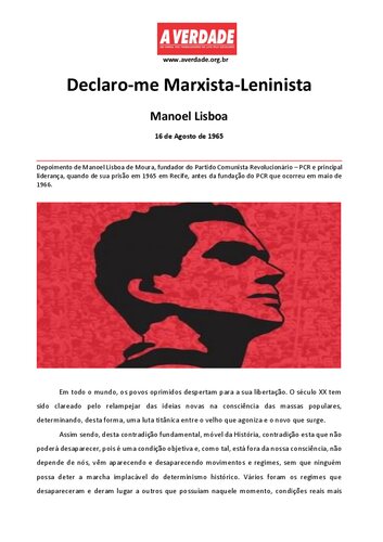 Declaro-me marxista-leninista