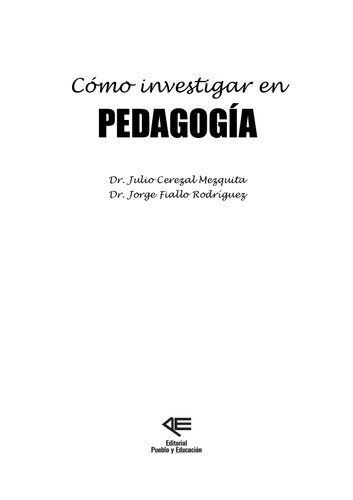 Cómo investigar en pedagogía