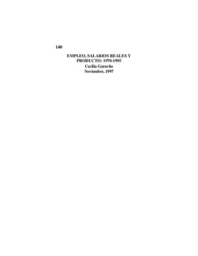 Empleo, salarios reales y producto: 1970-1995 (Perú)